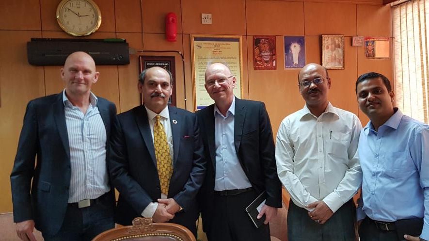 Director Technical, Mr. Kamendra Kumar with Jens Thostrup, CEO and Mr. Carsten Laursen, RegionalDirector, Damm Denmark during a meeting at TCIL Bhawan, New Delhi